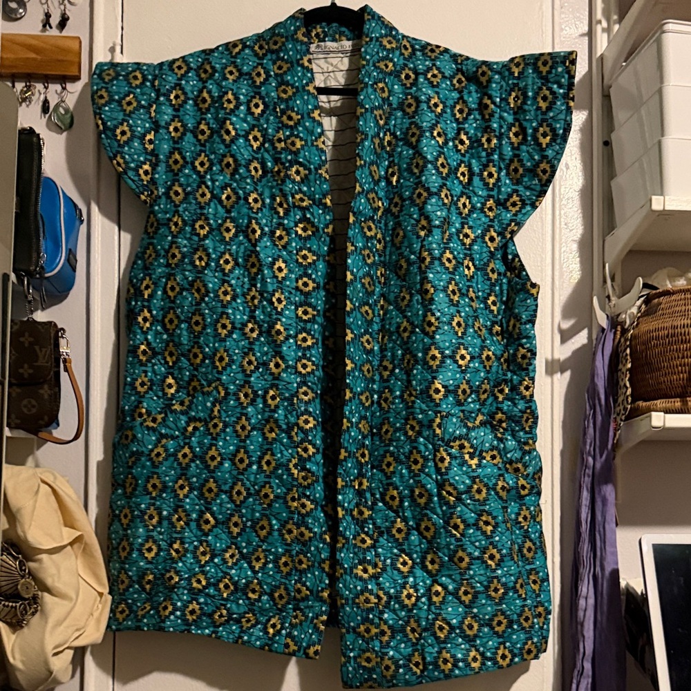 Ignacio Peri avant-guard 80’s quilted vest aztec pattern hand made